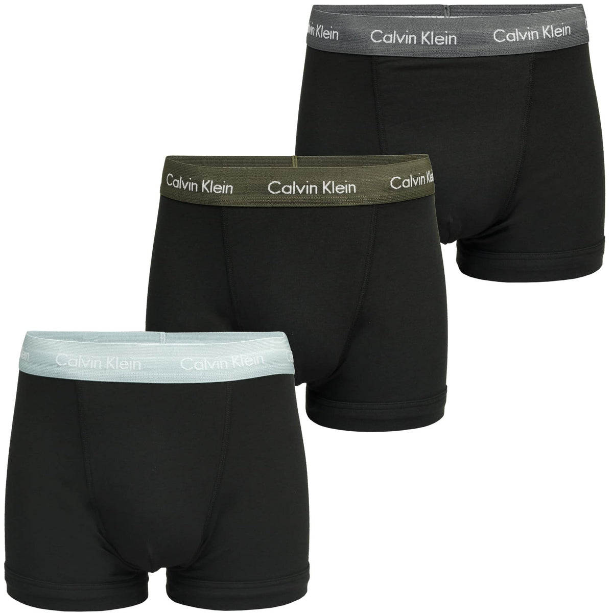 Calvin Klein Men’s 3 Pack Trunks with Logo Waistband