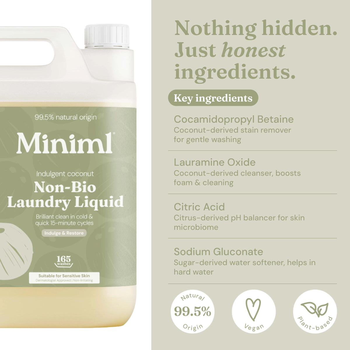 Miniml Eco Laundry Liquid Washing Detergent 5L Refill – Fresh Linen