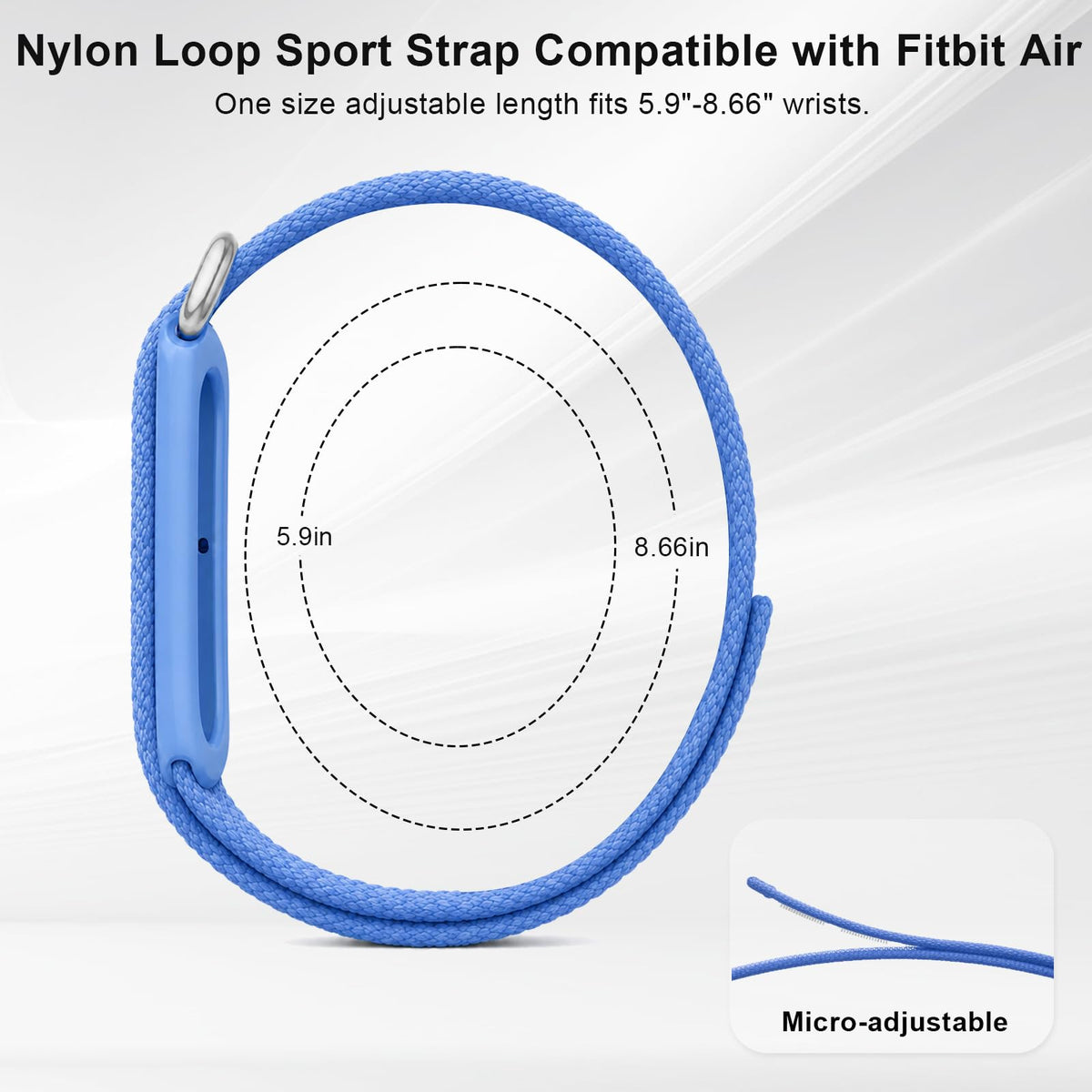Compatible with Google Fitbit Air Strap Nylon Loop Sport Replacement Band