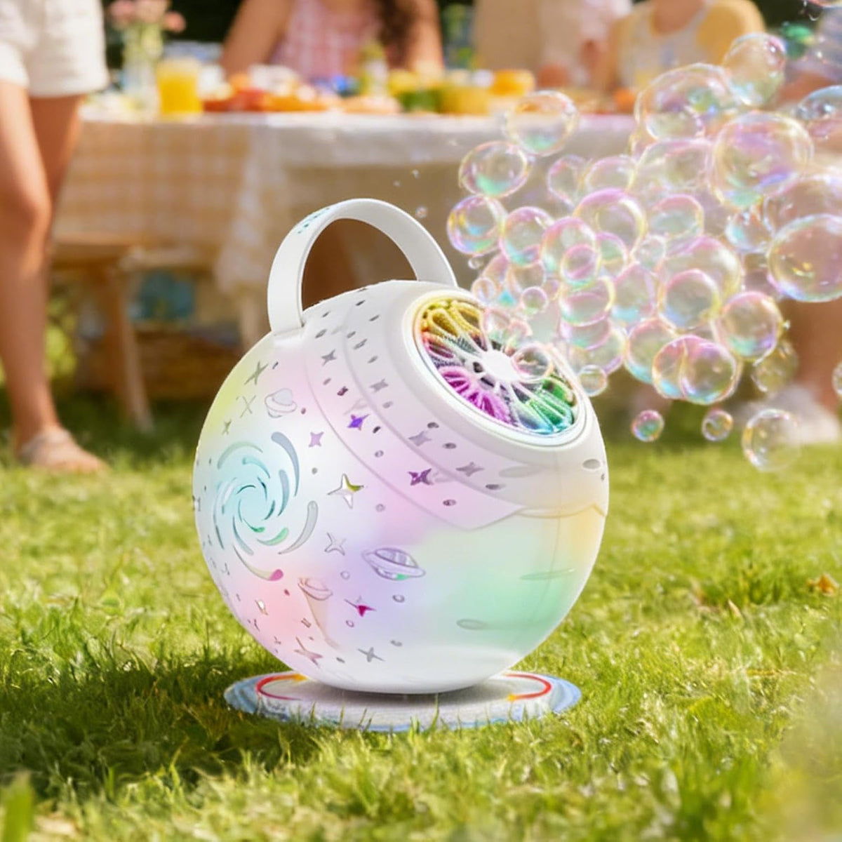 Bubble Machine for Kids Rechargeable with 360° Rotation and