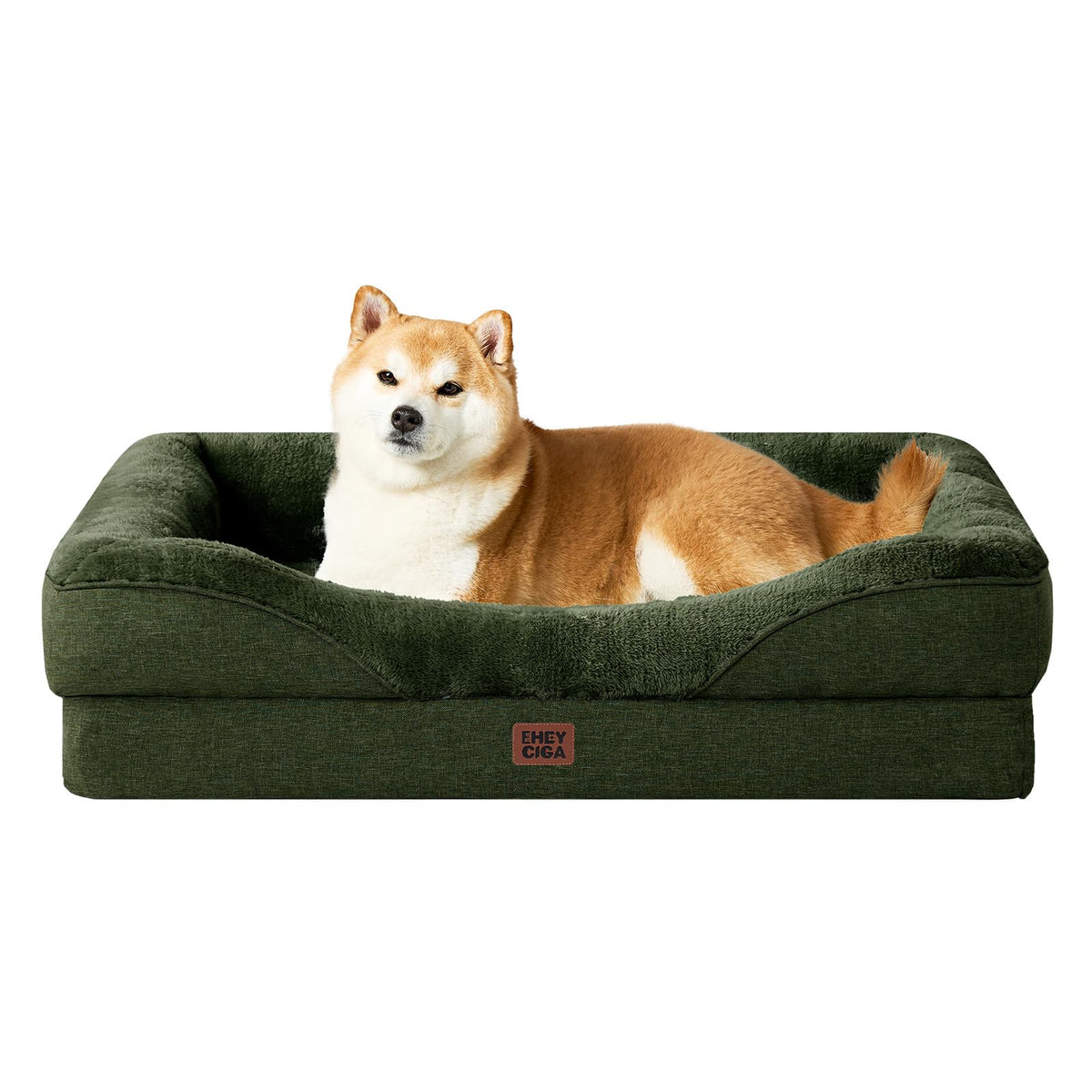 EHEYCIGA Memory Foam Orthopedic Dog Beds Large, 91x68x17cm, Dark Grey
