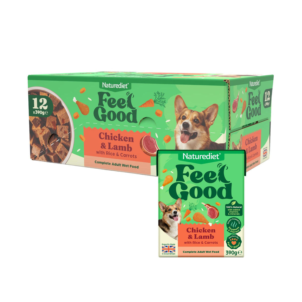 Naturediet Feel Good Wet Dog Food Selection Pack, 390g x 16 Cartons