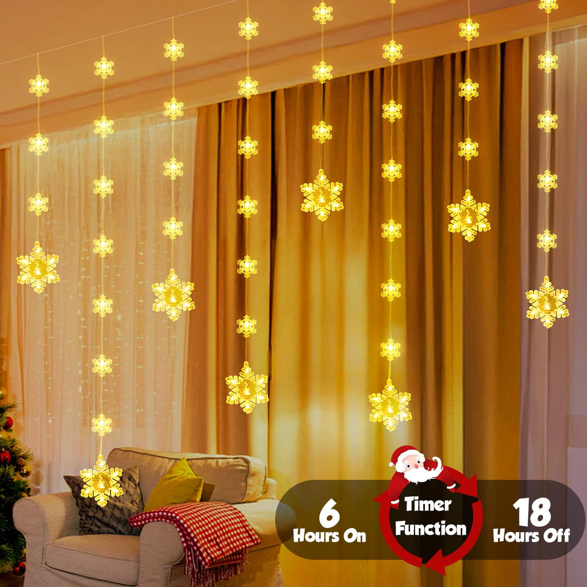 Christmas Star Window Lights, 2M 48 Stars 80 LED Curtain Fairy Lights with Remote, Timer, 8 Modes, Dimmable, USB Powered String Lights for Window, Bedroom, Party, Christmas Decorations