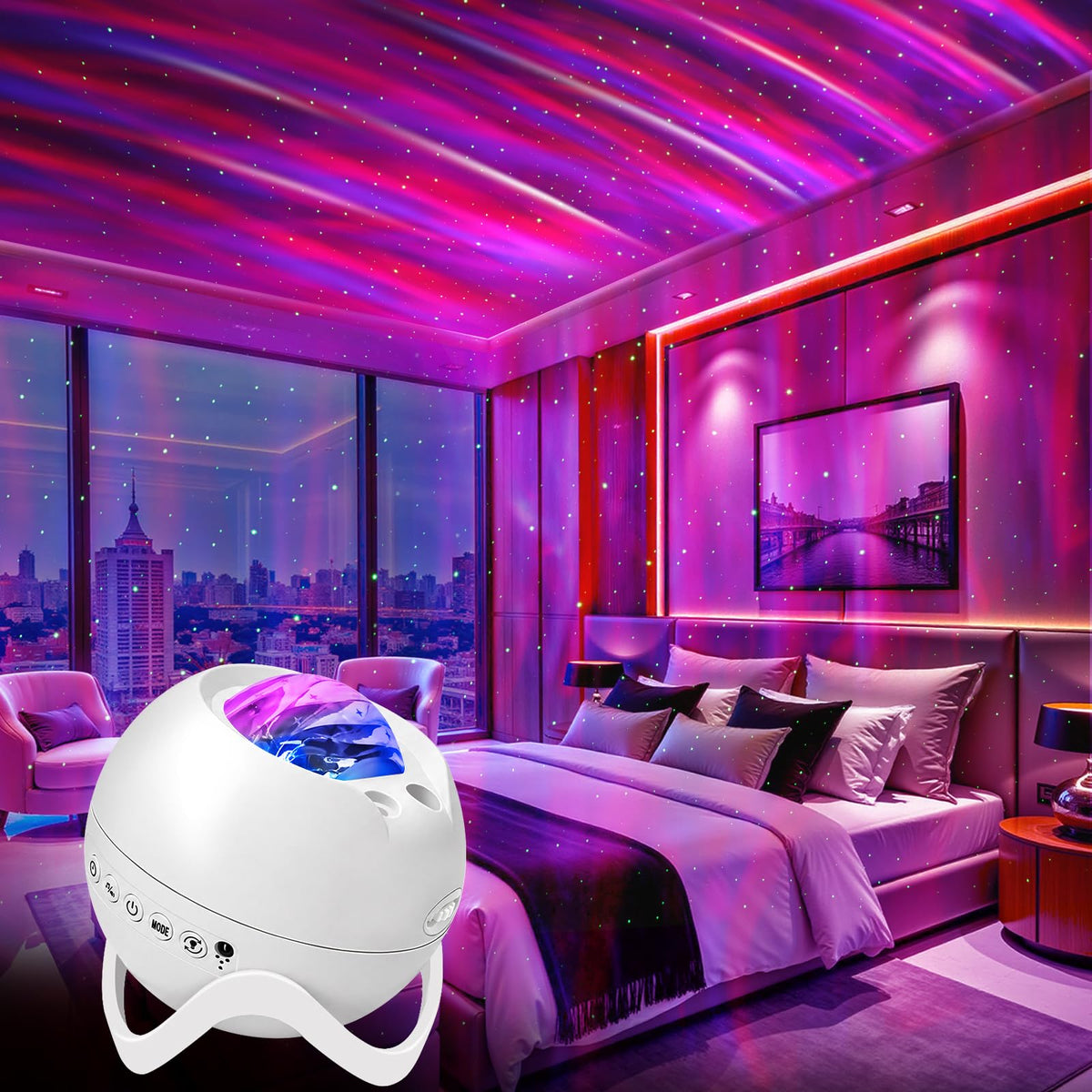 MHAZDZE LED Star & Galaxy Projector, Night Light