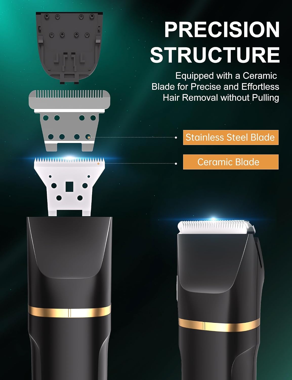 Body Trimmer Men 3 in 1, Pubic & Ball Trimmer Man IPX7 Waterproof, Rechargeable Body Shavers for Men with 2 Combs, Painless Nose Hairs Trimmer for Man,Wet & Dry