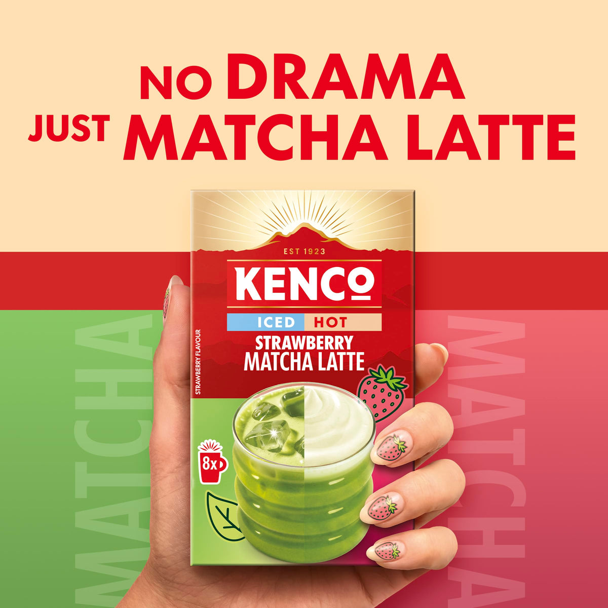 Kenco Iced Hot Salted Caramel Latte Sachets x8 (Pack of 5, Total 40 Sachets)