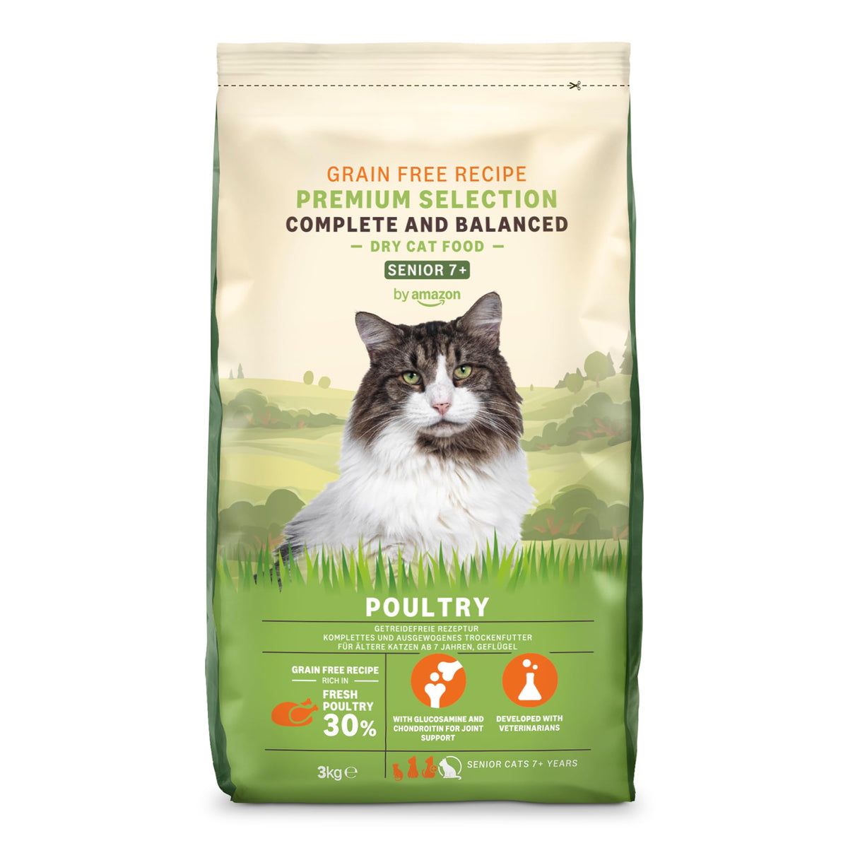 by Amazon Dry Cat Food for Adult Cats, Grainfree Recipe with Fresh Salmon, 1 Pack of 3kg (Previously a Lifelong brand, same product)