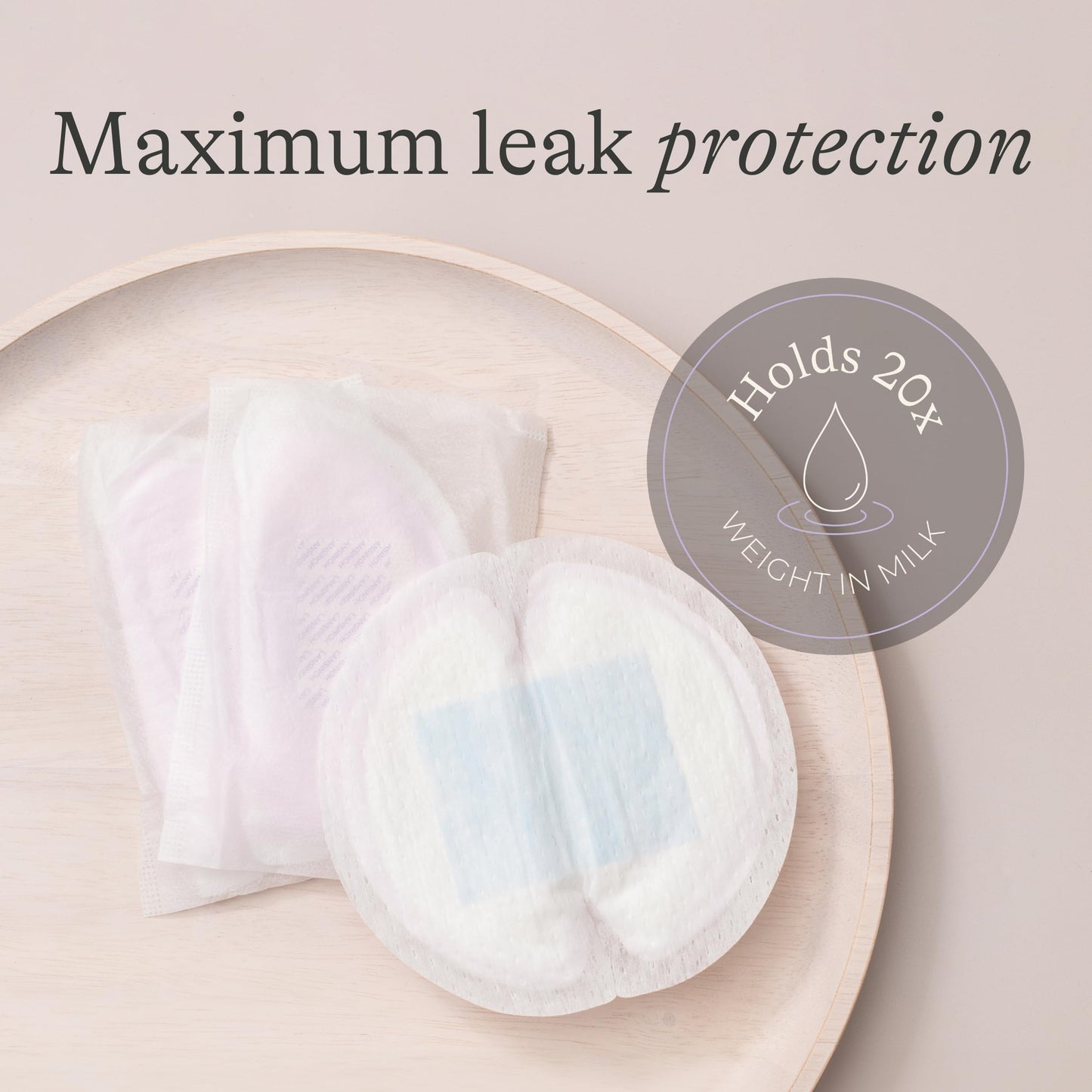 Lansinoh Disposable Breast Pads Maternity - 60 Pack - Ultra-Thin & Abosrbent Nursing Pads with BlueLock™ Core Leak-Proof Protection - Holds 20x Weight - Individually Wrapped -Breastfeeding Essentials