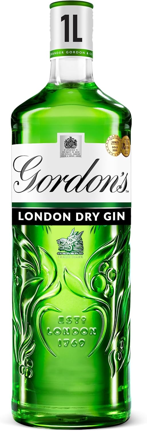 Gordon’s Special Dry London Gin | 37.5% vol | 1L | Award-Winning | Triple-Distilled London Dry Gin | Clean Juniper-Dominant Taste | Handpicked Gin Botanicals