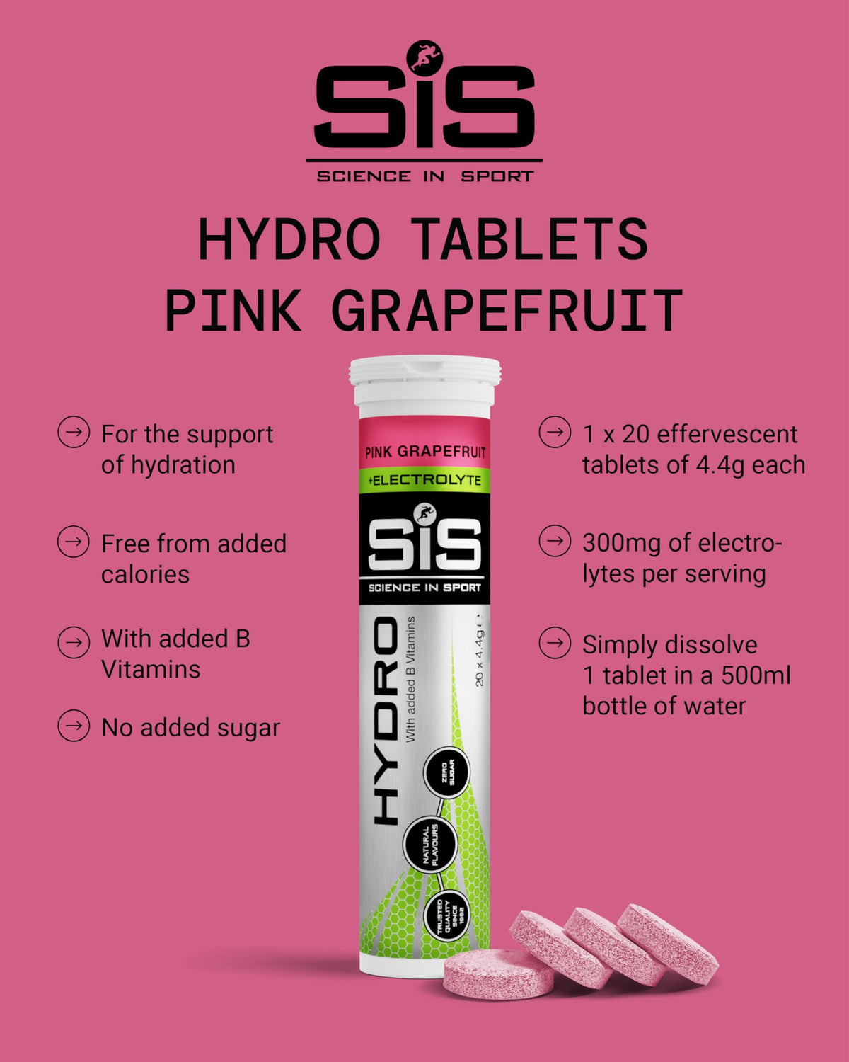 Science in Sport Hydro Electrolyte Tablets, Berry, 20 Tablets