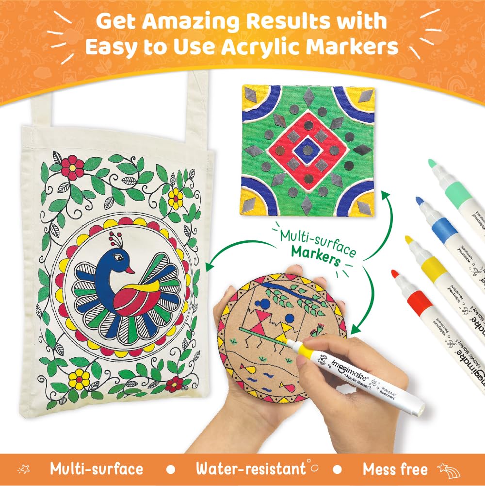 Imagimake Princess Craft Kit | 10 Mess-Free DIY Activities | Bracelet Making Kit, Unicorn Pouch, Butterfly Wands & More | Unicorn Gifts for Kids | Gifts for Girls & Boys 5,6,7,8,9,10,11,12 Years Old