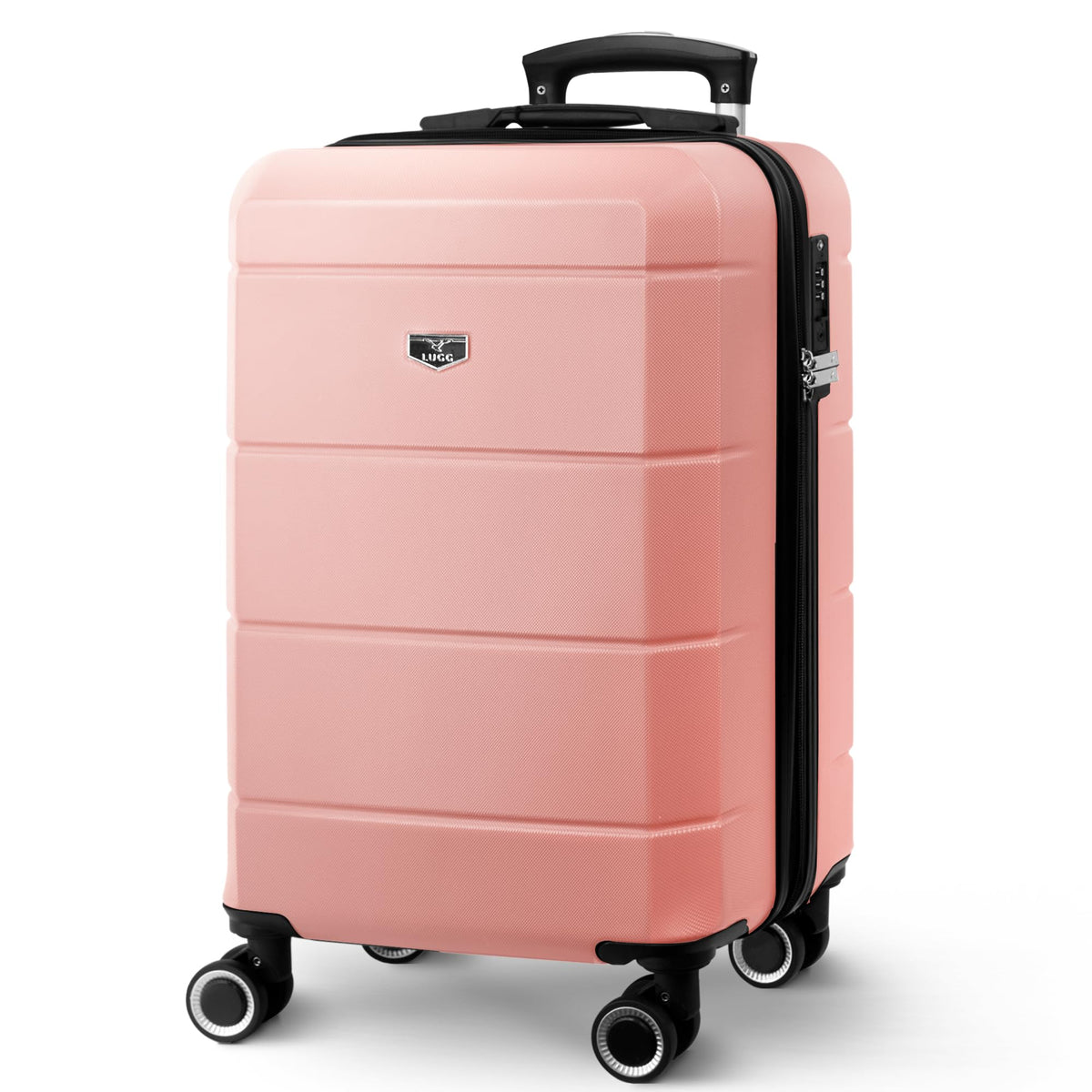LUGG Jetset 40cm Suitcase 40x30x20cm, Ryanair Compatible Underseat Size, Hard Shell ABS, Spinner with Removable Wheels, Lightweight Travel Luggage, 1 Year Warranty