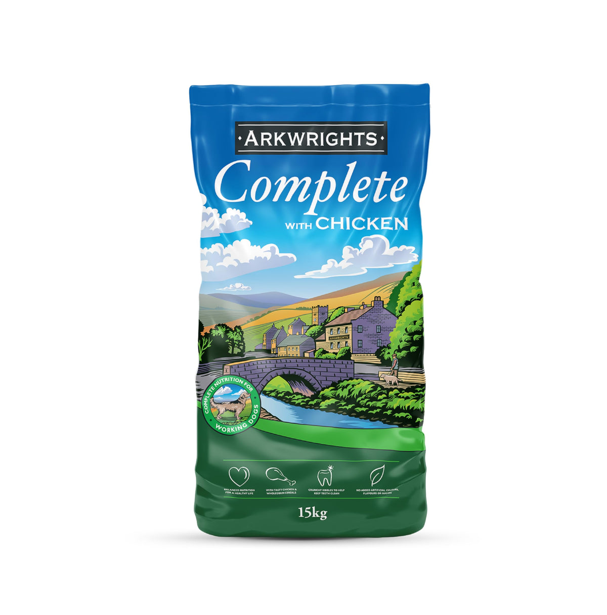 Arkwrights Complete with Beef Dry Dog Food 15kg - Complete Nutrition for Working and Sporting Adult Dogs - Healthy, Nutritious Dry Dog Biscuits