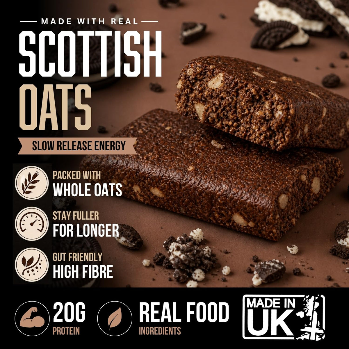 Warrior RAW Protein Bars 12 x 75g High Protein Oat Flapjack Snack