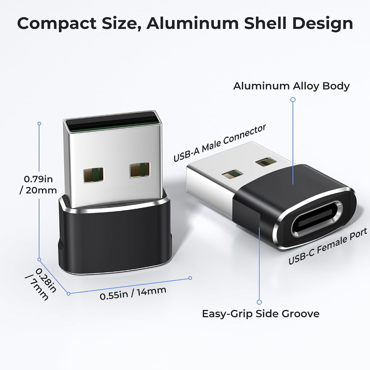 BASESAILOR USB to USB C Adapter,USBC Female to USB A Male Adapter 3Pack