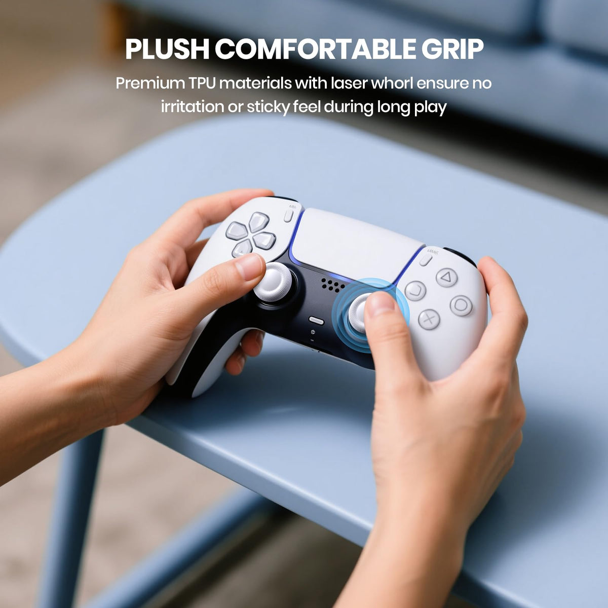 NEWDERY Joystick Replacement Grip Caps for PS5/PS4 Controller