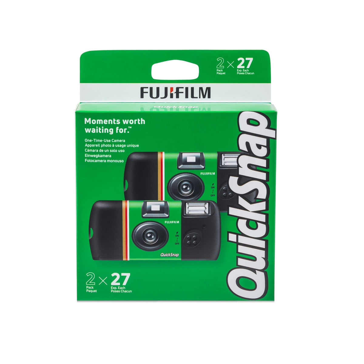 Fujifilm Quicksnap 27 exposure, FUJICOLOR 400 ISO speed film camera, with Built-in flash