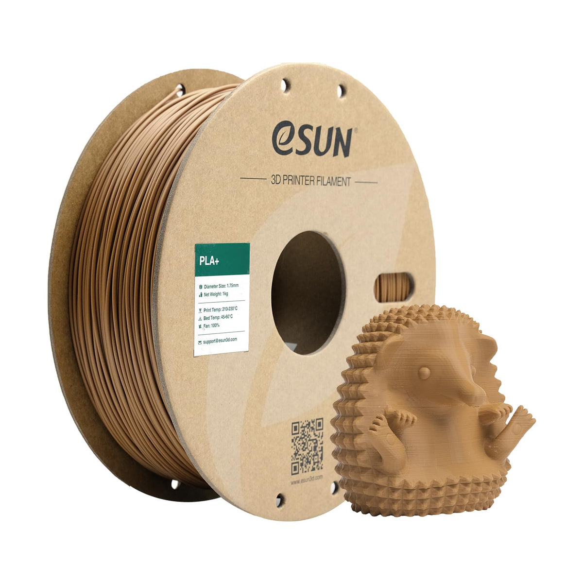 eSUN PLA+ 3D Printing Filament 1KG(2.2lbs), Enhanced Toughness, Cold White