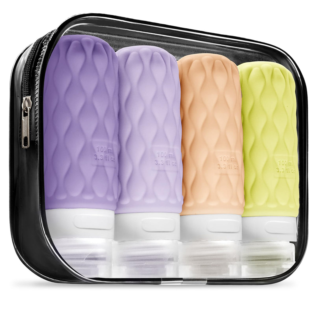 100ml Silicone Travel Bottles for Toiletries for Shampoo and Conditioner
