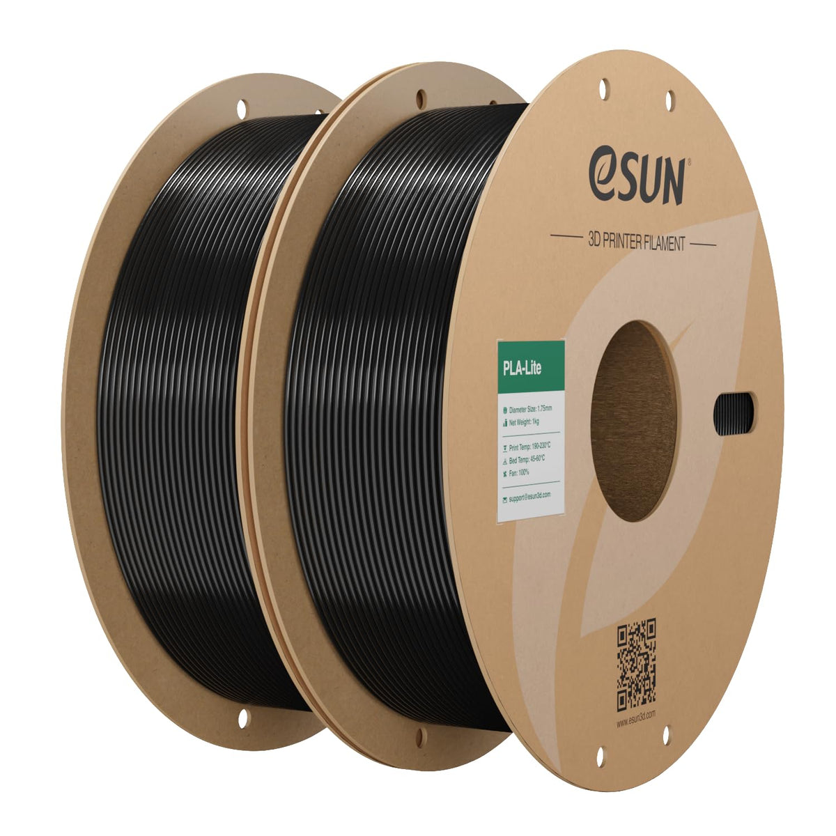 eSUN PLA Filament 1.75mm 1KG(2.2LBS), 3D Printer Filament PLA, Black