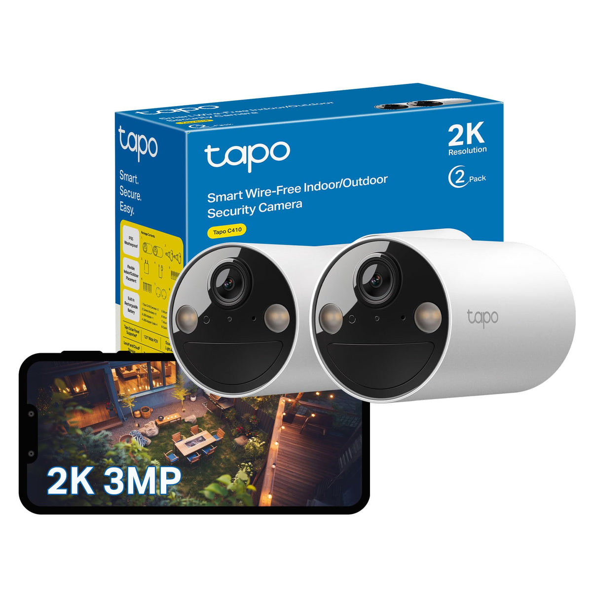 Tapo TC82 2K Battery Outdoor Security Camera Wireless