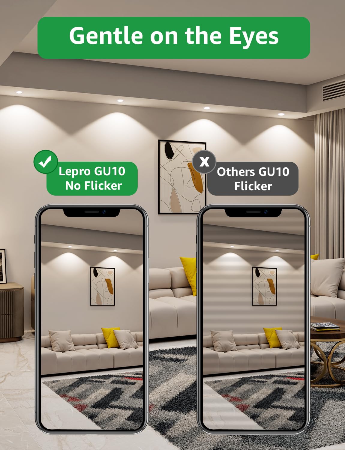 Lepro GU10 LED Bulbs A Rated, Cool White 6500K, 590LM,3.3W (50W Equivalent)