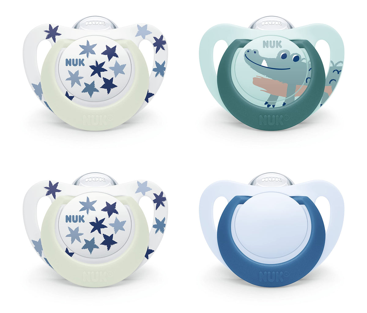 NUK First Choice Baby Dummies | 18-36 Months | Orthodontic Soothers | Soothes 99% of Babies** | Red | 4 Count