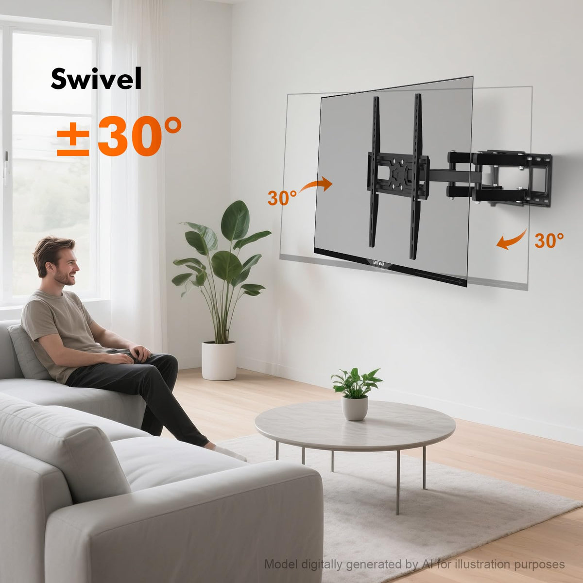 GRIFEMA Tilt TV Wall Bracket for 26 to 65 Inch TVs