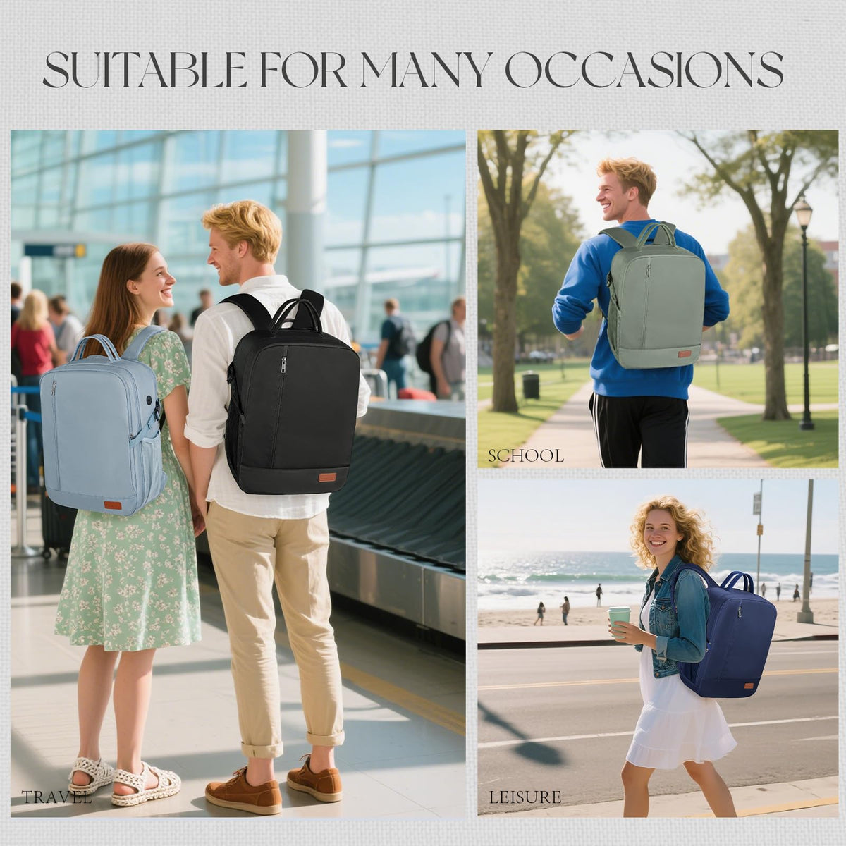For Ryanair Cabin Bags 40x30x20 Underseat Travel Carry-on School Backpack