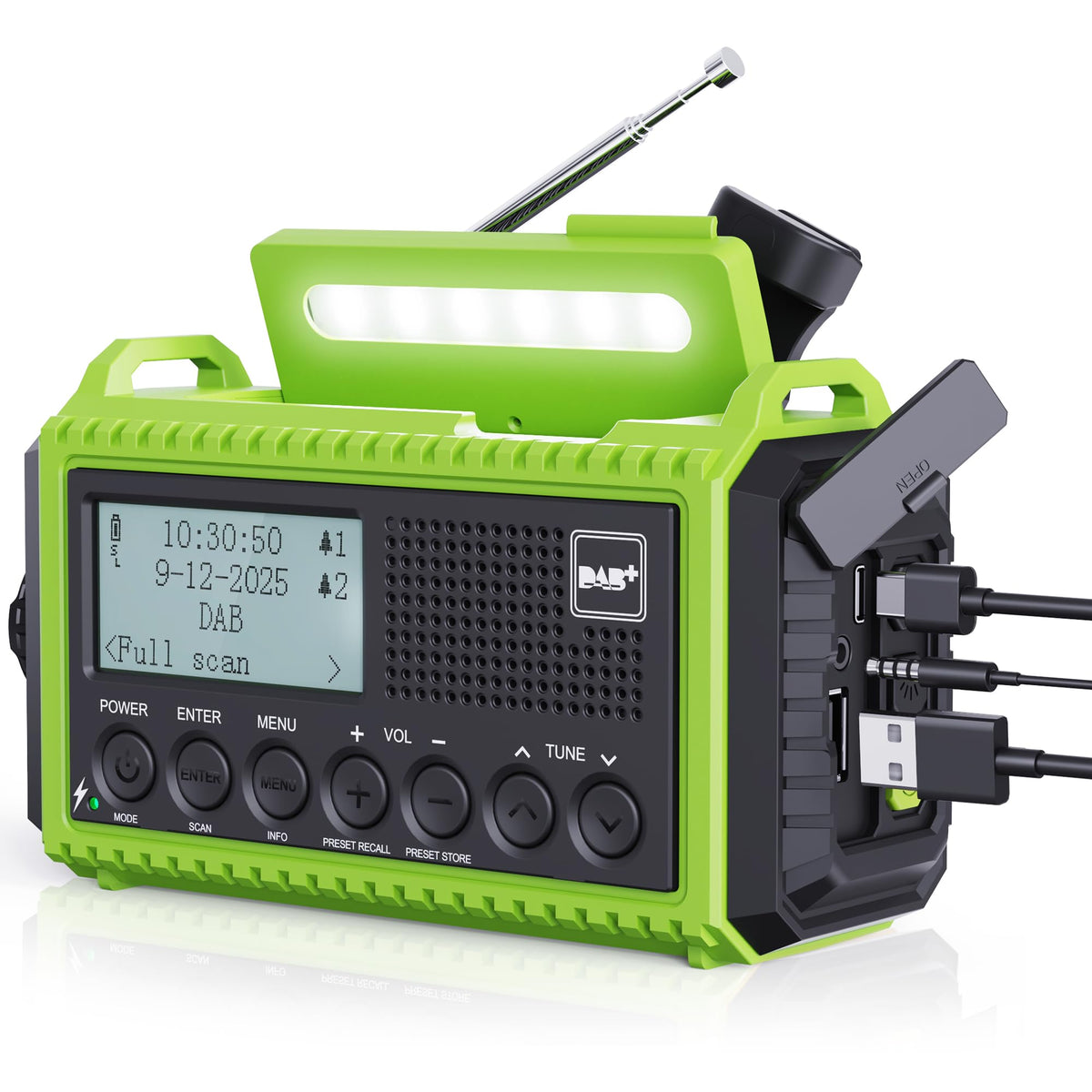 ROCAM Wind up Radio Solar, Battery, Torch, Portable DAB Radio