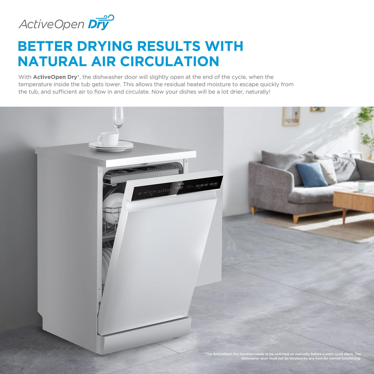 Midea 60cm Freestanding Dishwasher, 14 Settings, Stainless Steel
