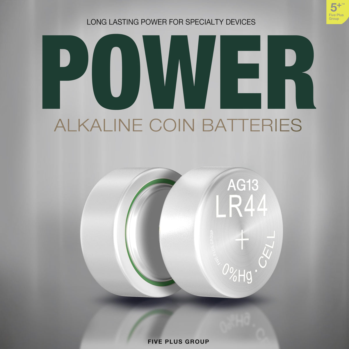 LR44 AG13 A76 357 303 SR44 L1154 LR1154 1.5V Alkaline Button Cell Batteries (20 Pack) – High Capacity Coin Batteries for Watches, Toys, Key Fobs & Small Electronics
