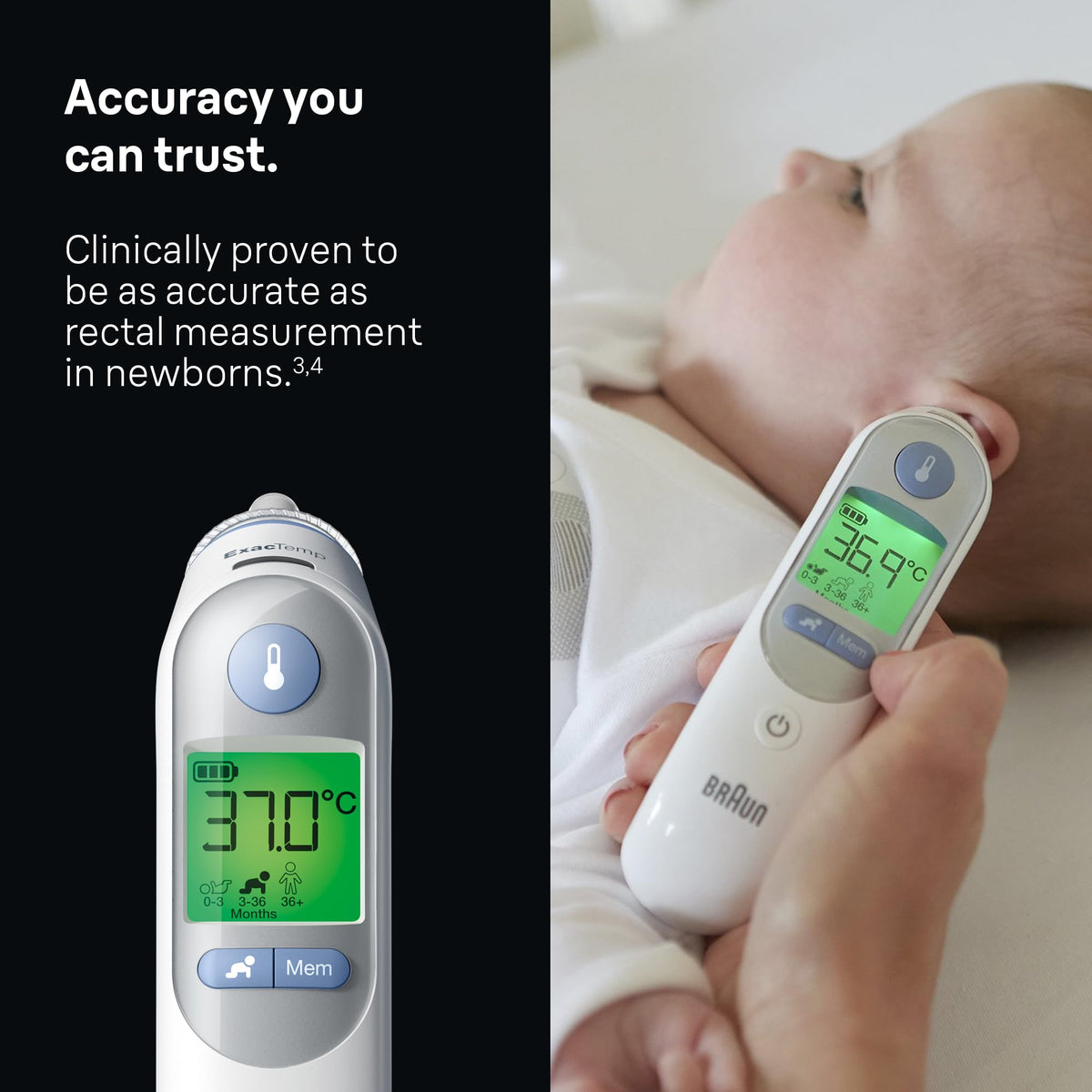 Braun ThermoScan 7 Ear thermometer | Age Precision Technology | Black