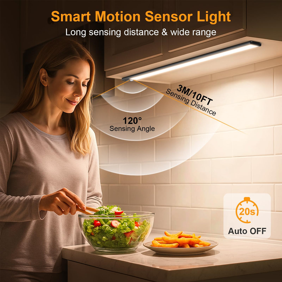 Gritin Under Cabinet Kitchen Lights Rechargeable 2 Pack-3 Color Temps