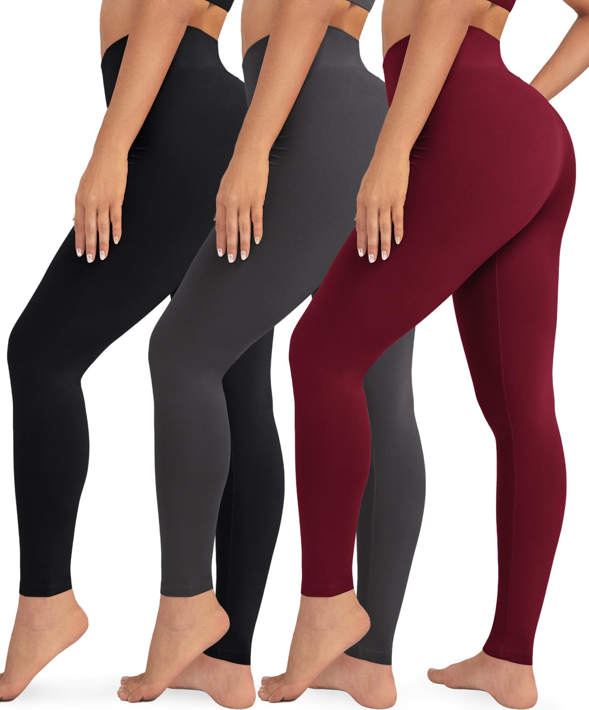 VALANDY Creamlush 3 Pack High Waisted Leggings for Women