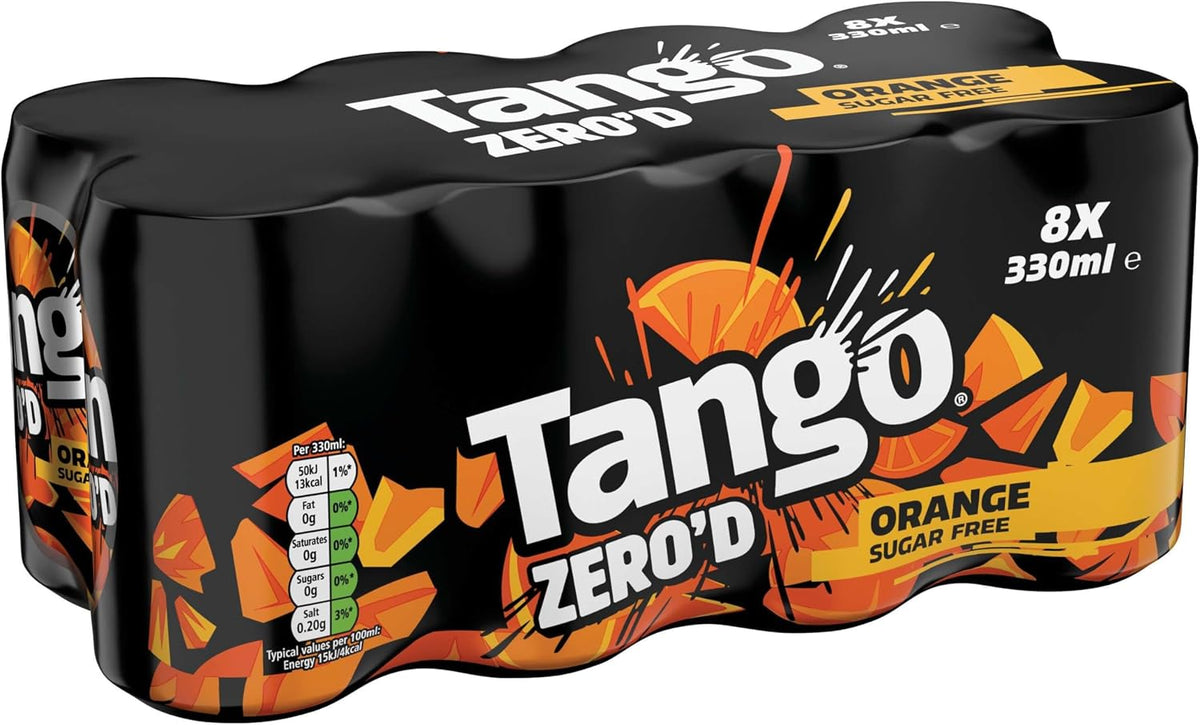 Tango Orange Sugar Free | 330ml Can | 8 Pack