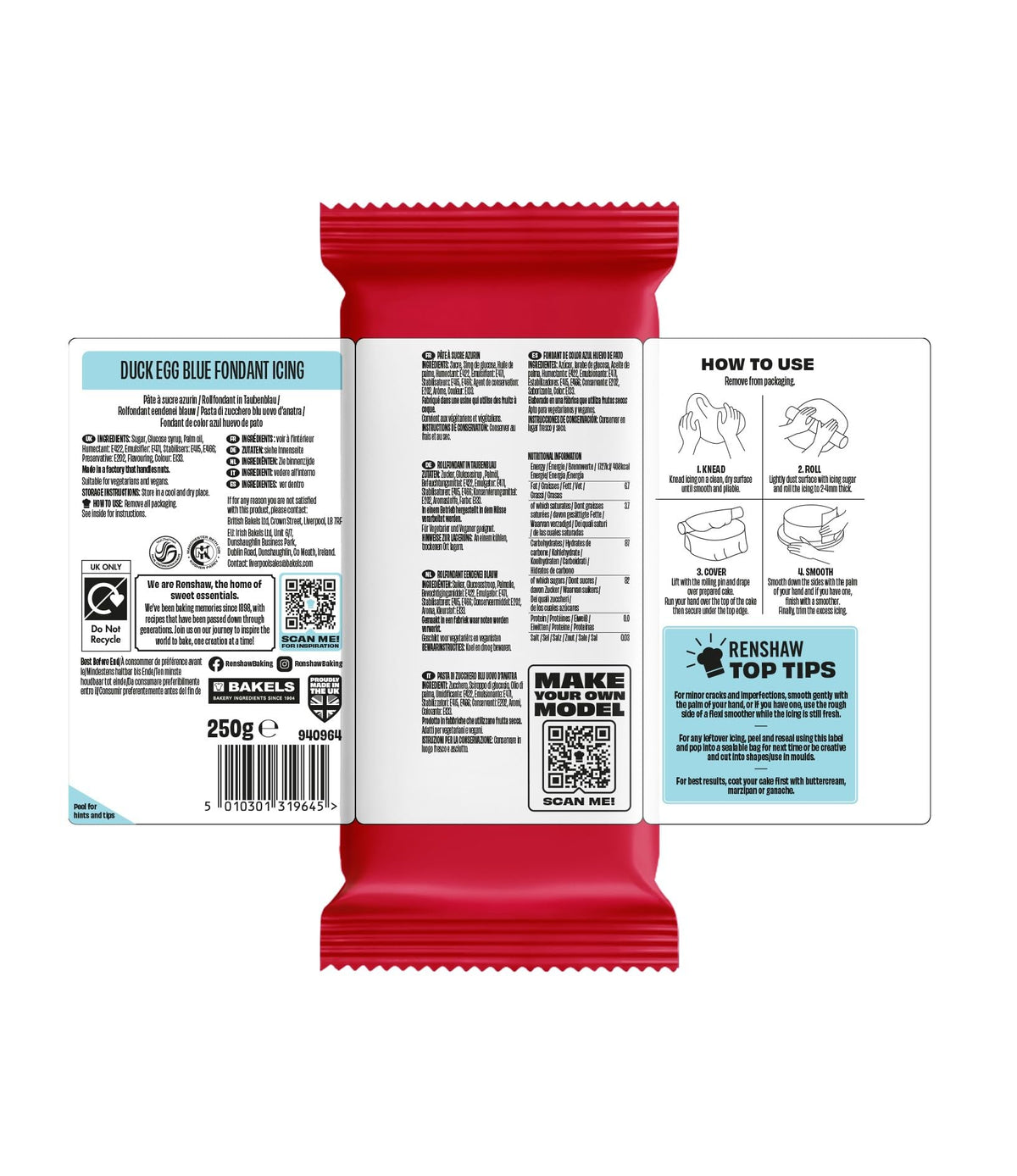 Renshaw White Ready to Roll Fondant Icing, 500 g (Pack of 1)