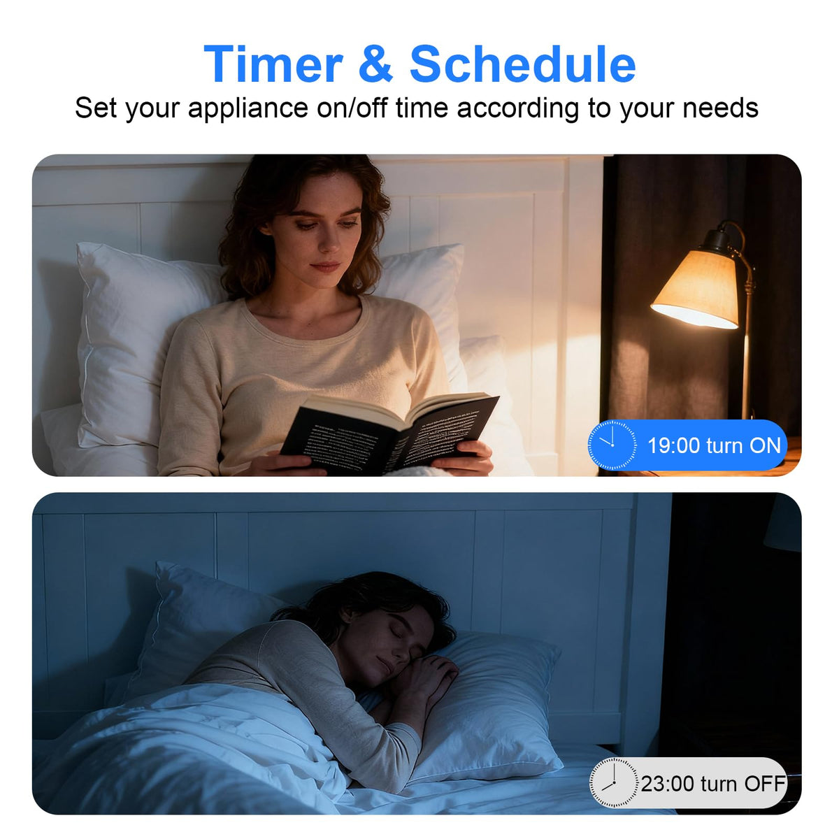 Smart Plug, TVLIVE 2 Pack Smart Plugs that Work with Alexa (Echo, Echo Dot), Google Home Voice Control, Energy Monitoring, Remote Control, Timer & Schedule, smart wifi plug socket UK, No Hub Required
