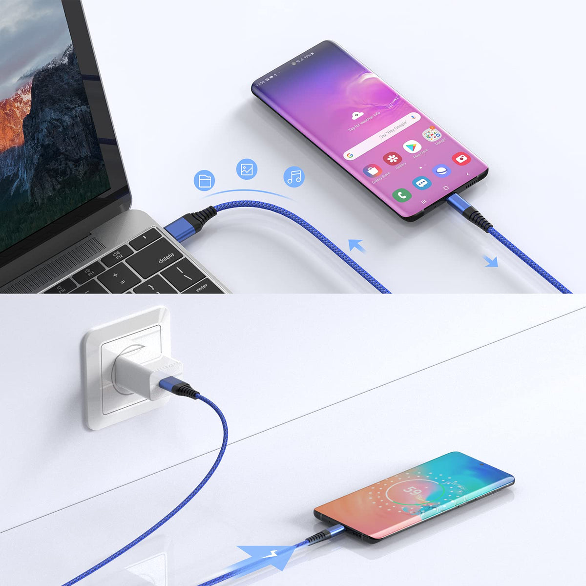 Ofuca USB C Charger Cable,3Pack 1M USB to USB C Cable