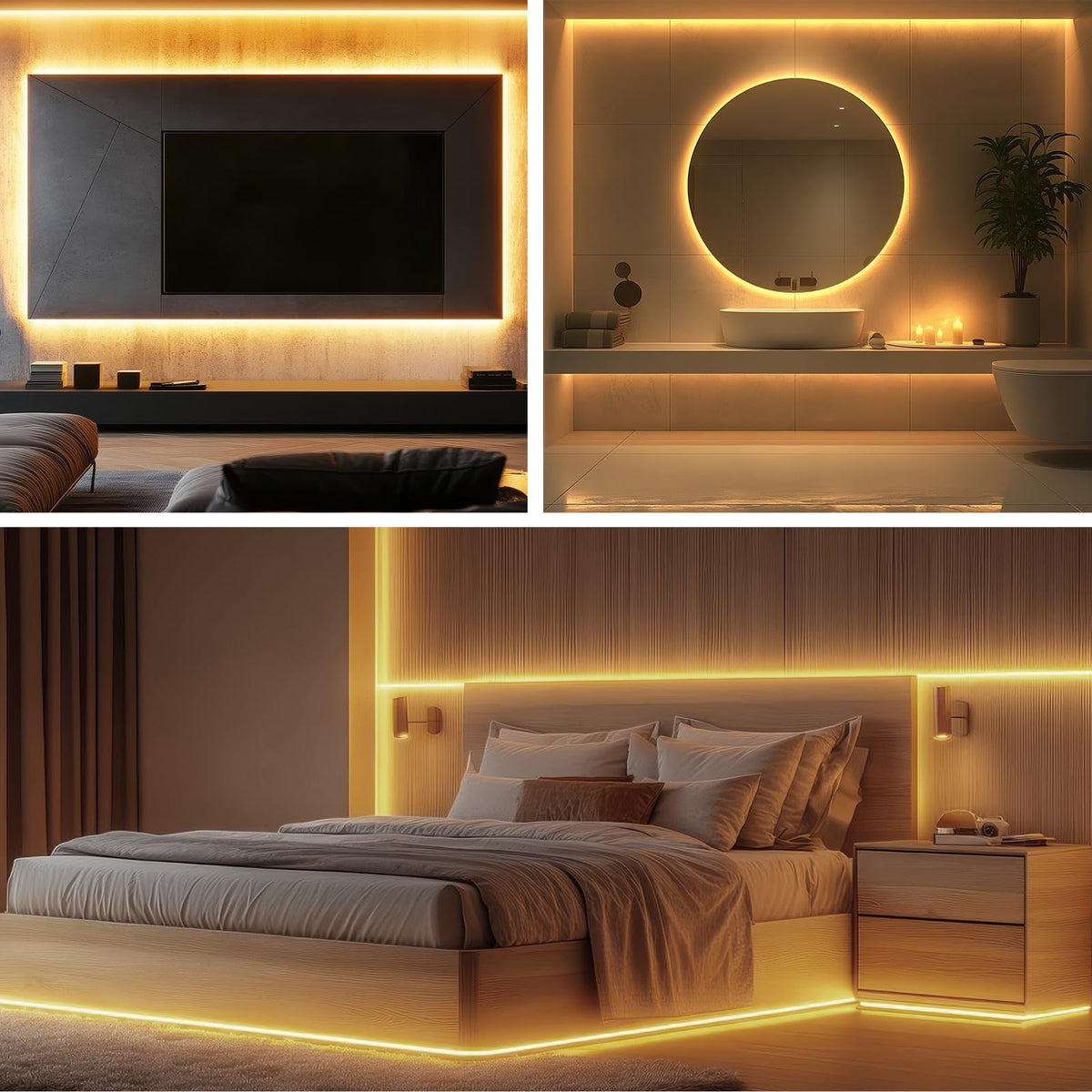 COB LED Strip 3m, 24V, Dimmable, Remote, Warm White, 2700K
