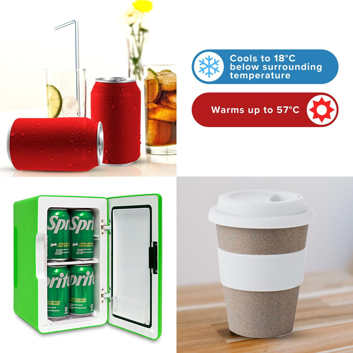 Mini Fridge For Bedrooms 4L Small Fridge 6 Can Table Top Quiet Mini Fridges For Skincare Office Food Drinks Kids Home Car & Travel 12v Portable Cooler Warmer Refrigerator by Coca-Cola, PB Red