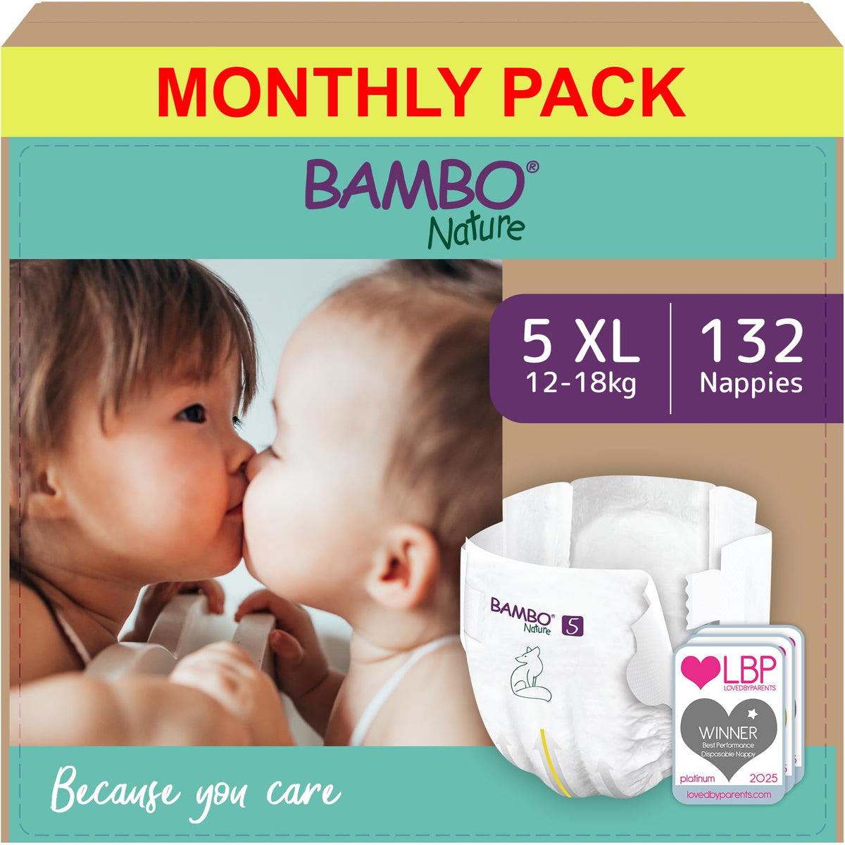 Bambo Nature Premium Eco Nappies, Premature Size 0 (2-7lb/1-3kg), XXS, Pack of 24, Eco-Labelled Nappies, Enhanced Leakage Protection, Secure and Comfortable Baby Nappy