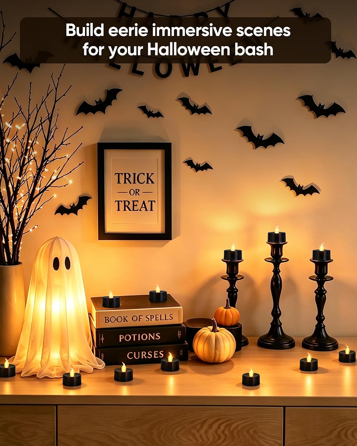Homemory Led Battery Operated Tea Lights, Fake Electric Flickering Candles
