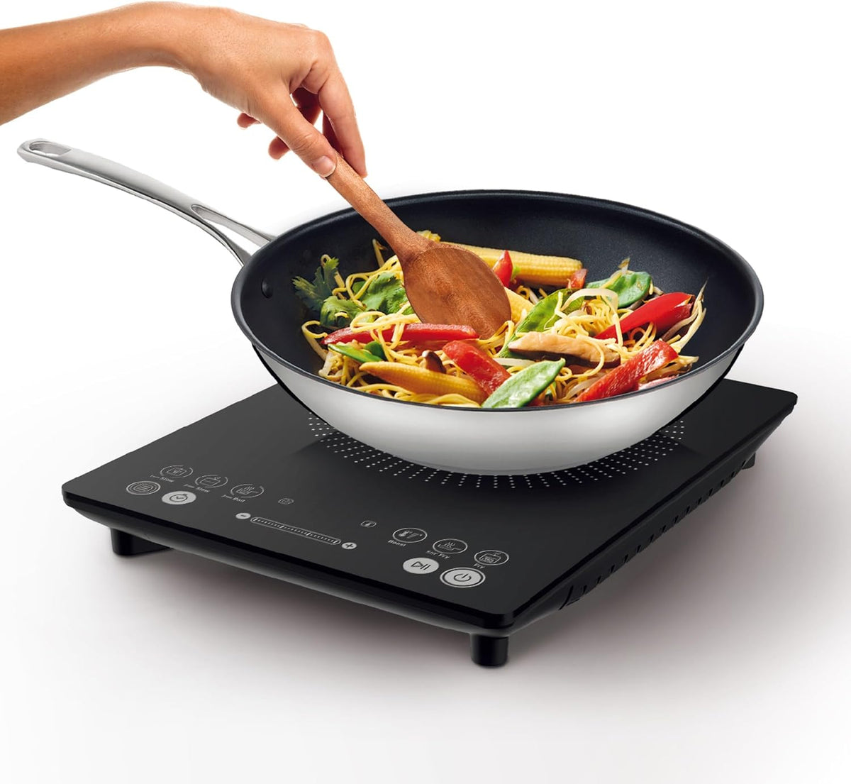 Tefal Slim Portable Induction Hob, 2100W, 6 Functions, Compact, Black