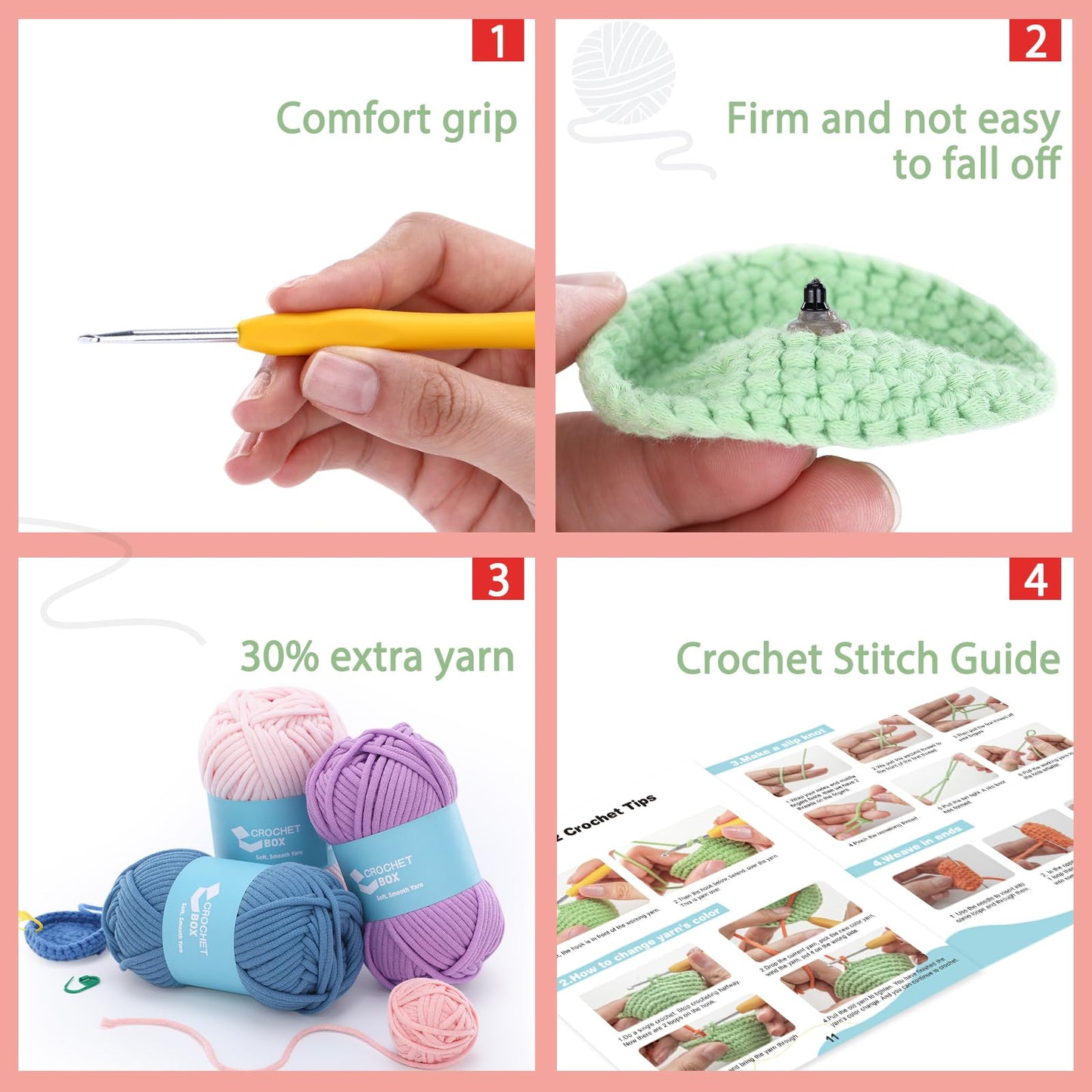 CROCHET BOX Complete Crochet Kit for Beginners - Highland Cow Crochet Kit, Include Video Tutorial, Instruction, Soft Yarn, Birthday Gift for Adults.