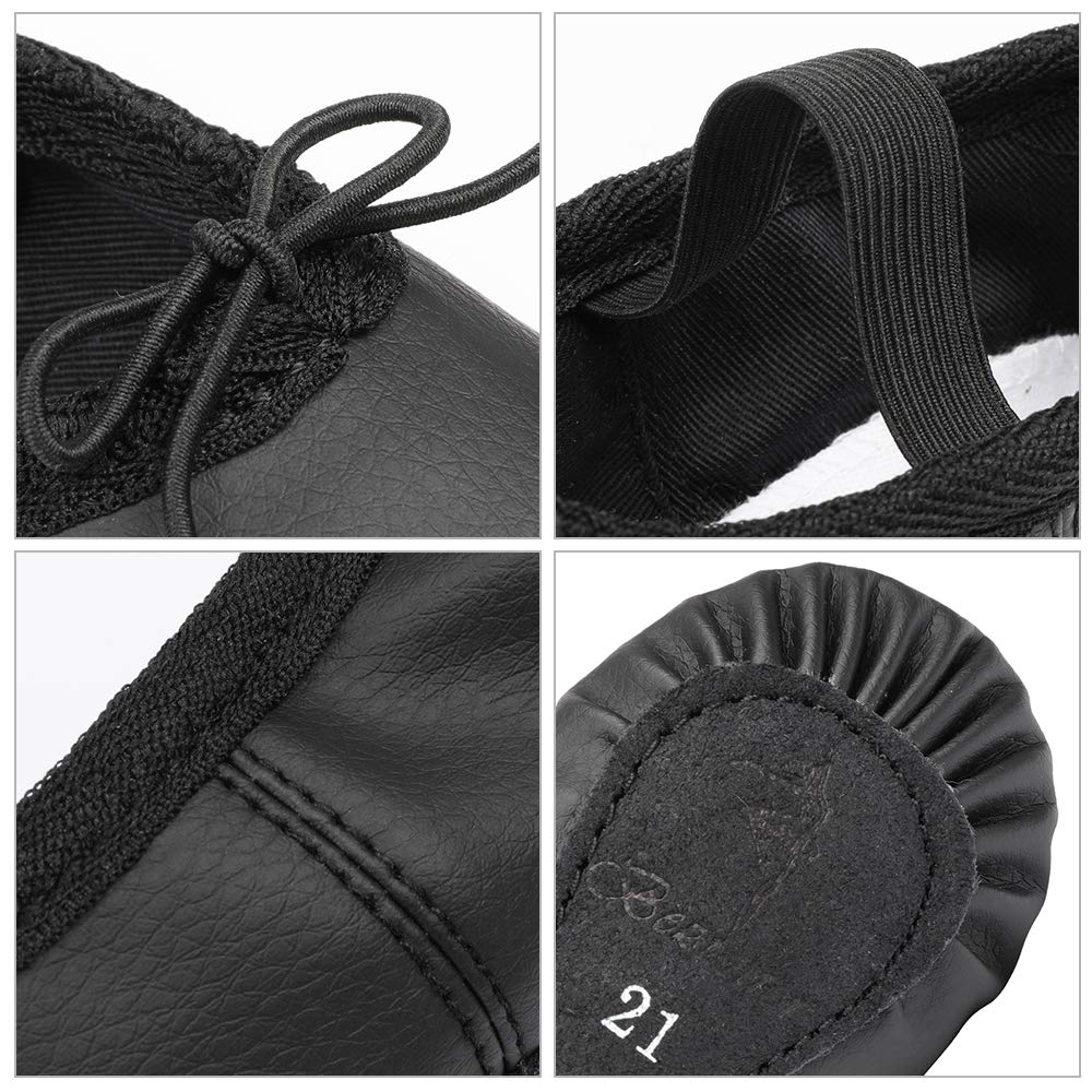 Bezioner Ballet Shoes Leather Ballet Flats Full Sole Dance Slippers for Girls Toddlers Women