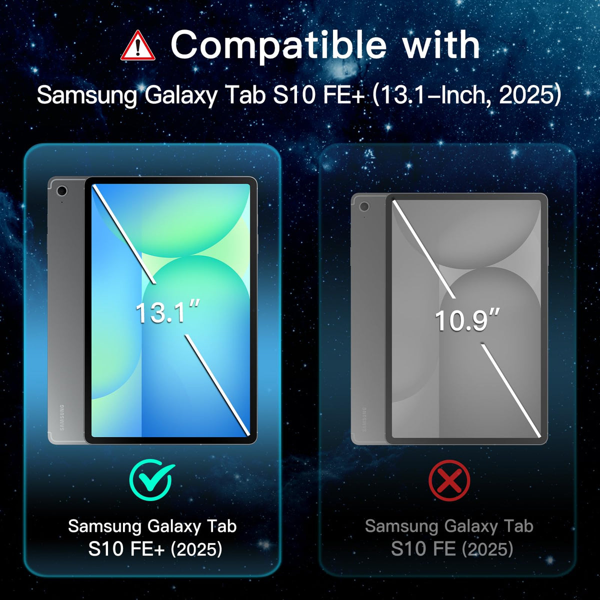 JETech Screen Protector for Galaxy Tab S10 Lite/S10 FE/S9 FE/S9, 2-Pack