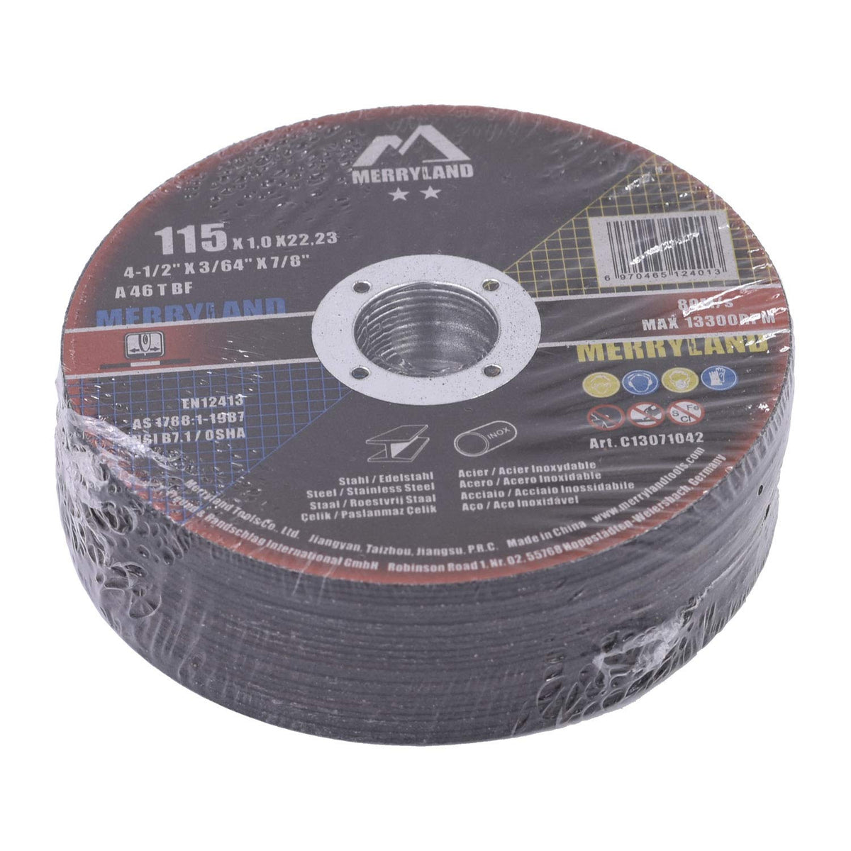 Merryland 50 Pack Cut Off Wheel 115 mm Cutting Metal Steel Craft-Line