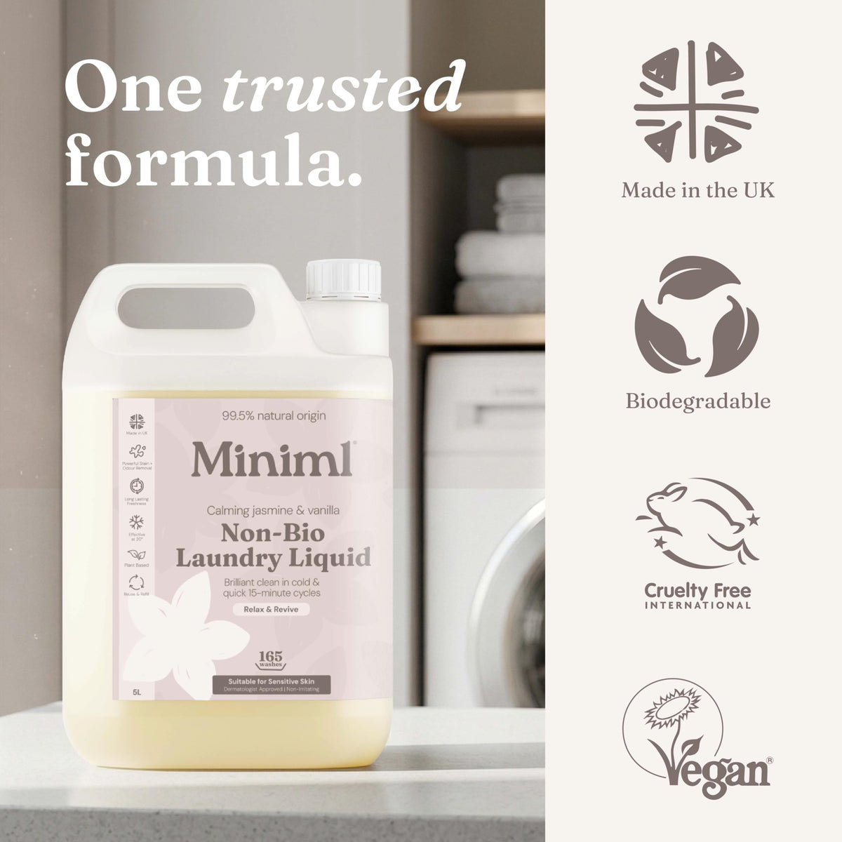 Miniml Eco Laundry Liquid Washing Detergent 5L Refill – Fresh Linen