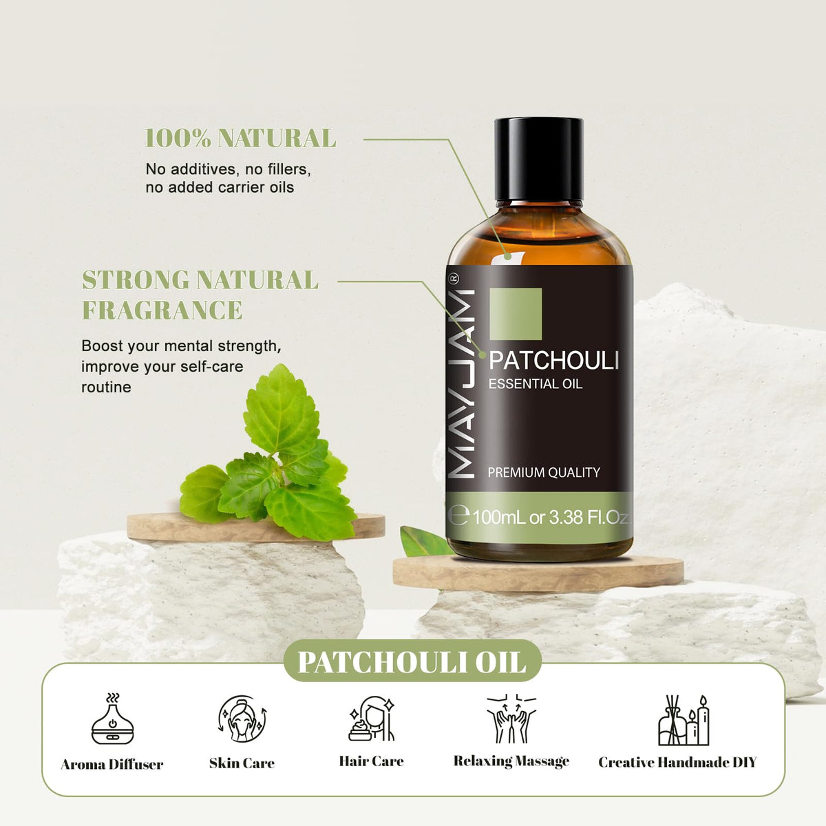 MAYJAM Peppermint Essential Oil 100ML - Premium Diffuser Oil